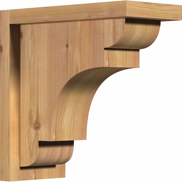 Ekena Millwork New Brighton Smooth Corbel w/Backplate, Western Red Cedar, 5 1/2"W x 12"D x 12"H COR06X12X12NEB01SWR - main